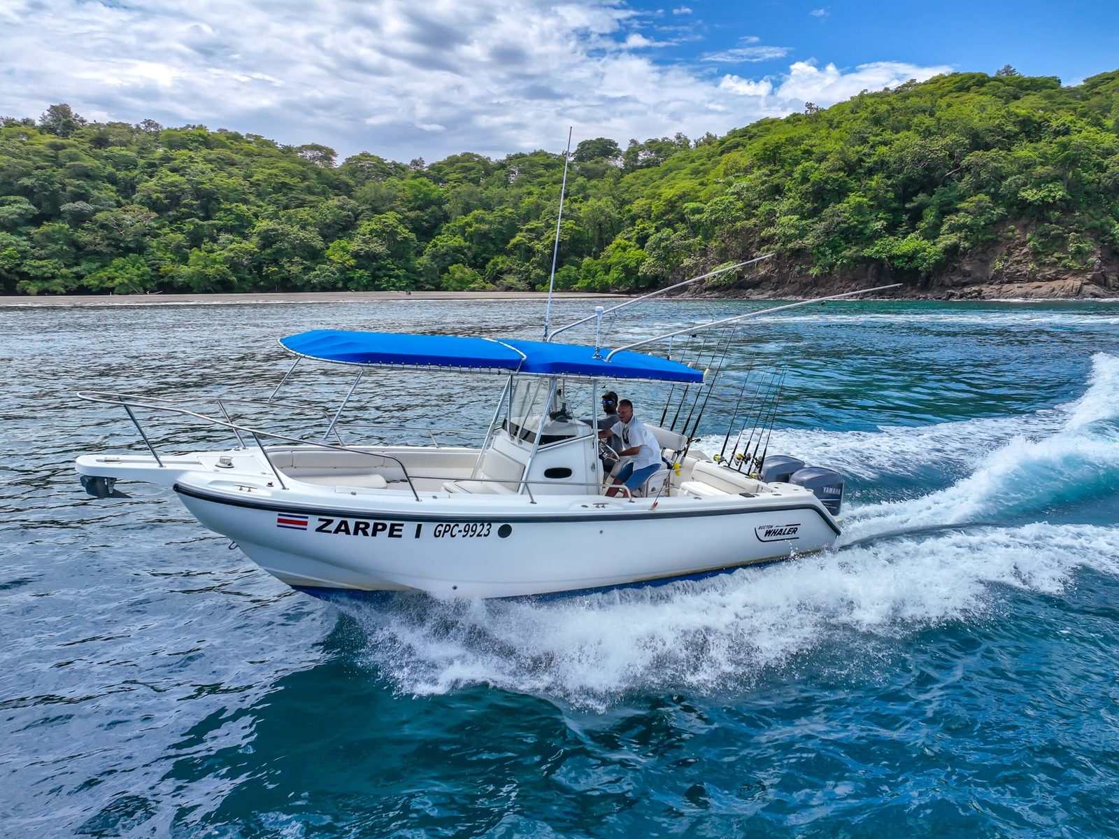Fishing boat running along Costa Rica's Gold Coast
